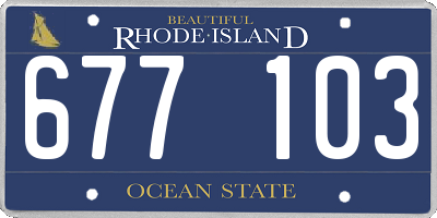 RI license plate 677103
