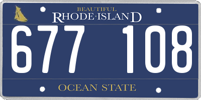 RI license plate 677108