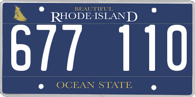 RI license plate 677110