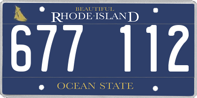 RI license plate 677112