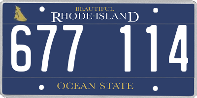 RI license plate 677114
