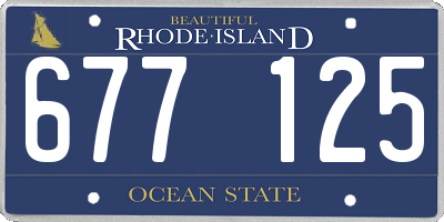 RI license plate 677125