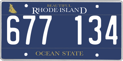 RI license plate 677134
