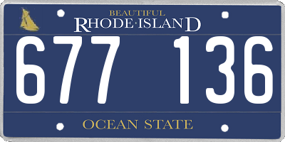 RI license plate 677136