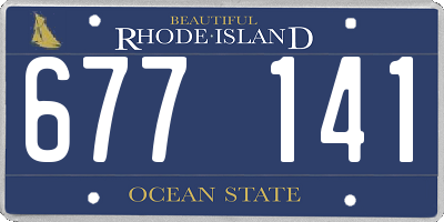 RI license plate 677141