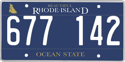 RI license plate 677142