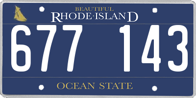 RI license plate 677143