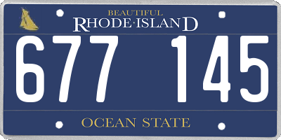 RI license plate 677145