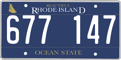 RI license plate 677147