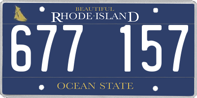 RI license plate 677157
