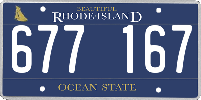 RI license plate 677167