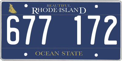 RI license plate 677172