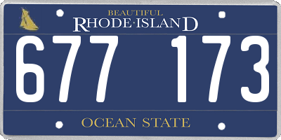 RI license plate 677173