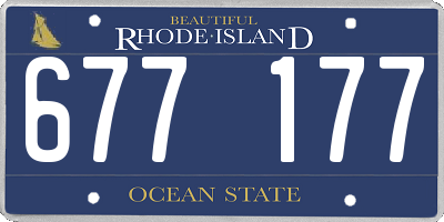 RI license plate 677177