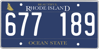 RI license plate 677189