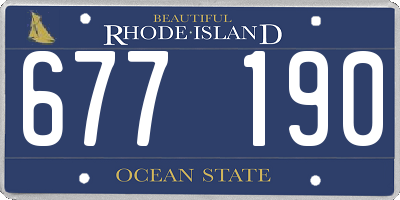 RI license plate 677190