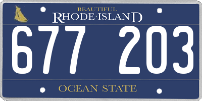 RI license plate 677203