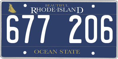 RI license plate 677206