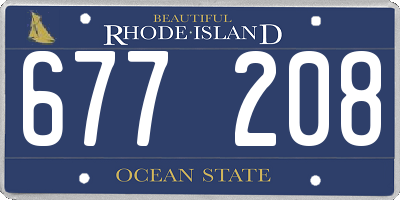 RI license plate 677208