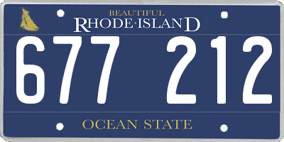 RI license plate 677212