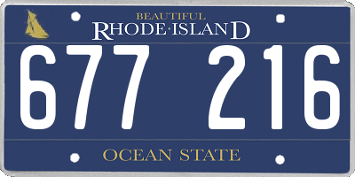 RI license plate 677216