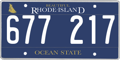 RI license plate 677217