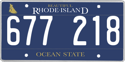 RI license plate 677218