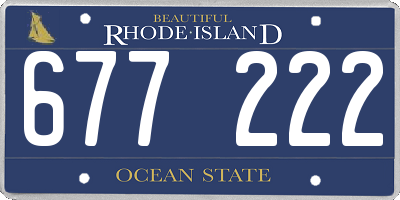 RI license plate 677222