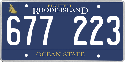 RI license plate 677223