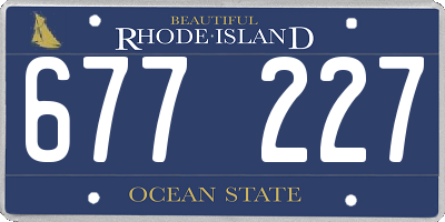 RI license plate 677227