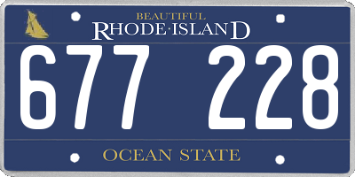 RI license plate 677228