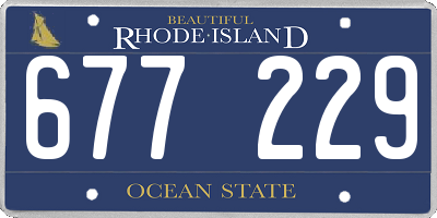 RI license plate 677229