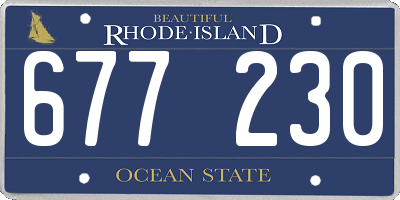 RI license plate 677230
