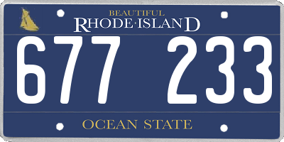 RI license plate 677233
