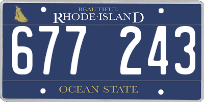 RI license plate 677243
