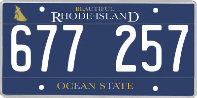 RI license plate 677257