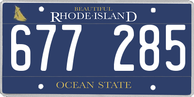 RI license plate 677285