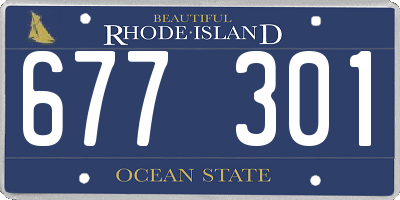 RI license plate 677301