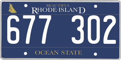 RI license plate 677302