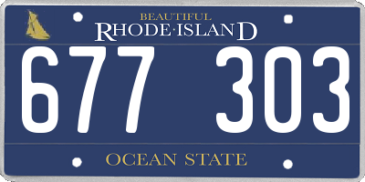RI license plate 677303