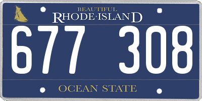 RI license plate 677308