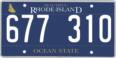 RI license plate 677310