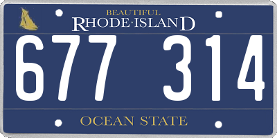 RI license plate 677314