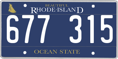 RI license plate 677315