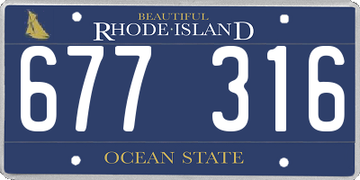 RI license plate 677316