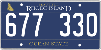RI license plate 677330