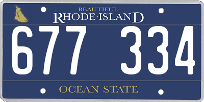 RI license plate 677334