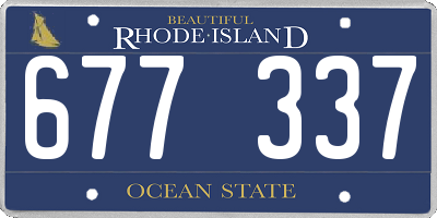RI license plate 677337