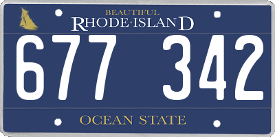 RI license plate 677342