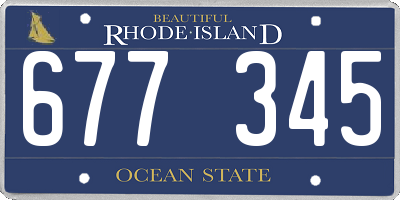 RI license plate 677345